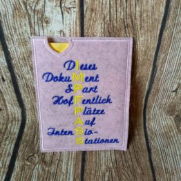Impfpasshülle Impfpass, Individuell bestickte Impfpasshülle, Filzhülle für den Impfpass, Geschenkidee, Motivauswahl und verschiedene Größen für den Impfpass