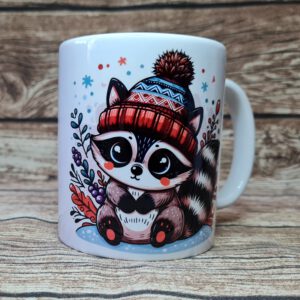 Tasse Waschbär, Fototasse, bedruckte Tasse mit Wunschmotiv in Sublimationsdruck – Tassendruck. Geschenkidee