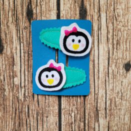 Haarspangen Tiermotiv, Filzhaarspangen, bestickte Haarspangenhülle aus Filz, Mädchenhaarspangen. Geschenkidee, Mitgebsel auf dem Kindergeburtstag