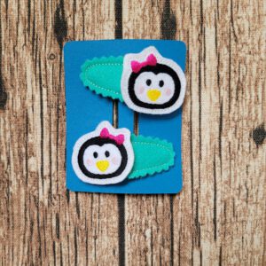 Haarspangen Tiermotiv, Filzhaarspangen, bestickte Haarspangenhülle aus Filz, Mädchenhaarspangen. Geschenkidee, Mitgebsel auf dem Kindergeburtstag