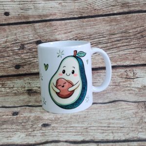 Tasse Avocado, Fototasse, bedruckte Tasse mit Wunschmotiv in Sublimationsdruck – Tassendruck. Geschenkidee