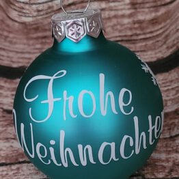 Baumkugeln mit Weihnachtstext